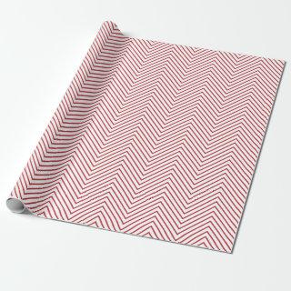 Chevron Line  - Dark Red on White XL