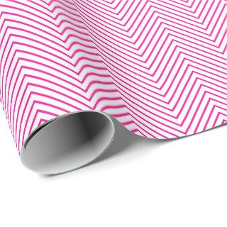 Chevron Line  - Hot Pink on White