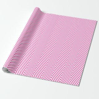 Chevron Line  - Hot Pink on White XL