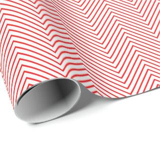 Chevron Line  - Red on White