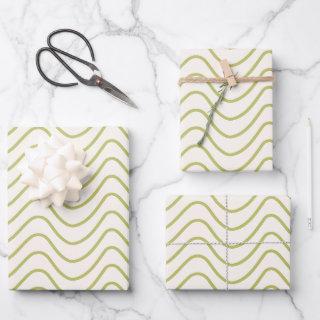 Chevron Pattern Lime Green on Cream White Zigzag  Sheets