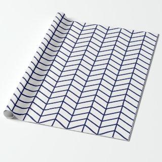 Chevron  - Navy Blue on White |XL