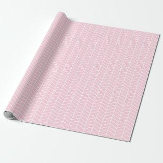 Chevron  - White on Light Pink