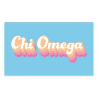 Chi Omega | Groovy Script Rectangular Sticker