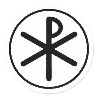 Chi-rho symbol classic round sticker