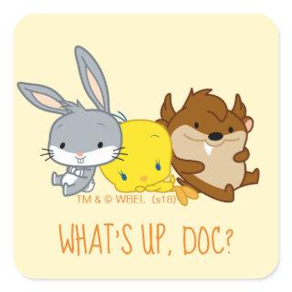 Chibi BUGS BUNNY™, TWEETY™, & TAZ™ Square Sticker