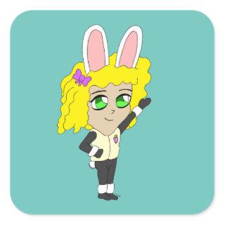 chibi bunnygirl    square sticker