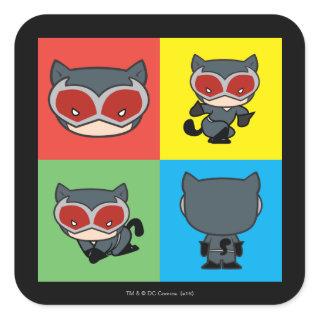 Chibi Catwoman Character Poses Square Sticker