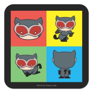 Chibi Catwoman Character Poses Square Sticker