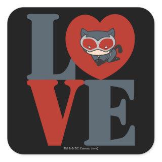 Chibi Catwoman LOVE Square Sticker