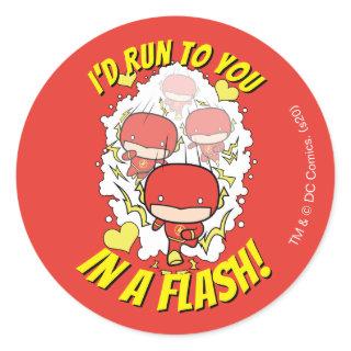 Chibi Flash - I'd Run To You In A Flash Valentine Classic Round Sticker