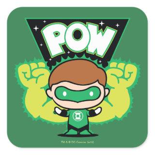 Chibi Green Lantern Forming Giant Fists Square Sticker