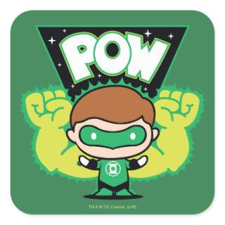 Chibi Green Lantern Forming Giant Fists Square Sticker