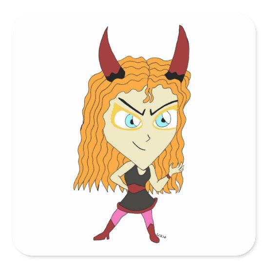 chibi     square sticker