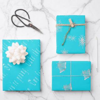 Chic and Stylish Turquoise Blue Christmas Script  Sheets