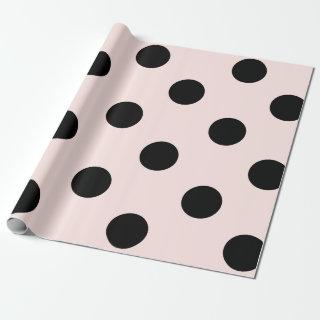 Chic Black Polka Dots Pattern & Blush Pink Wedding