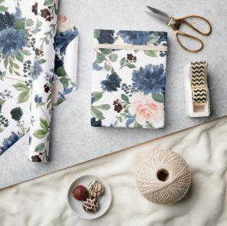 Chic Blooms | Navy Blue and Blush Floral Pattern