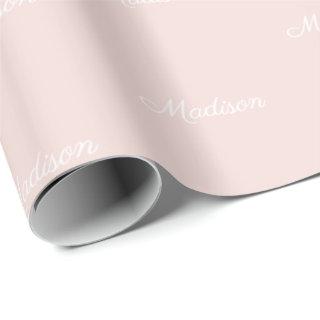 Chic blush pink custom script name text elegant