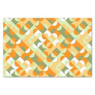 Chic Bright Green Sunny Orange Circles Art Pattern Tissue Paper