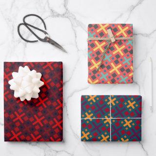 Chic Colorful Geometric Cross Rectangle Pattern  Sheets