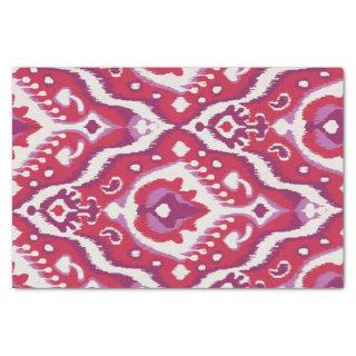 Chic colorful red and purple ikat tribal patterns tissue paper