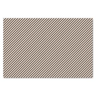 Chic Dark Coffee Brown White Stripes Pattern Tissue Paper