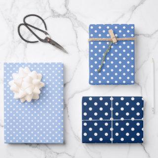 Chic Dark Light Blue White Polka Dots Pattern  Sheets