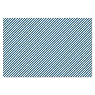 Chic Dark Teal Blue White Diagonal Stripes Pattern Tissue Paper