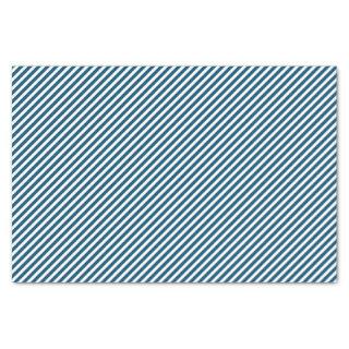Chic Dark Teal Blue White Diagonal Stripes Pattern Tissue Paper