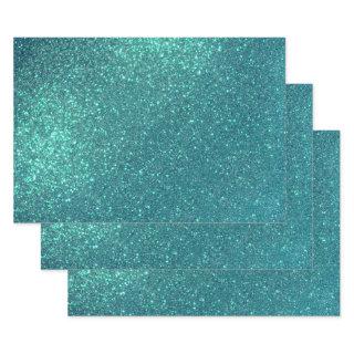 Chic Elegant Teal Blue Sparkly Glitter  Sheets