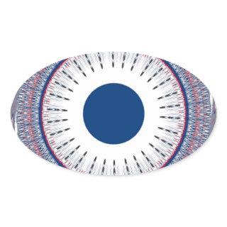 Chic Energetic Eye Design: A Mesmerizing Pattern Oval Sticker