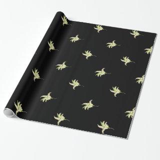 Chic Giftwrap, Lilies of the Valley on Black