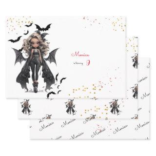 Chic glam gothic scary girl birthday party  sheets