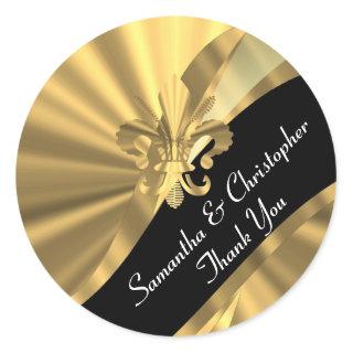 Chic gold and black wedding seal