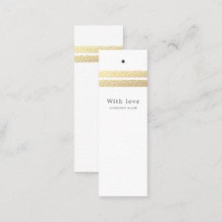 Chic Gold Foil Stripes | White Gift Tags