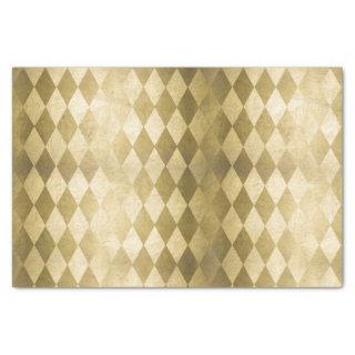 Chic Gold Harlequin Diamond Pattern Tissue Paper