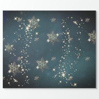 Chic Gold Snowflakes Green