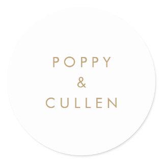 Chic Gold Typography Wedding Envelope Seals