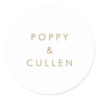 Chic Gold Typography Wedding Envelope Seals