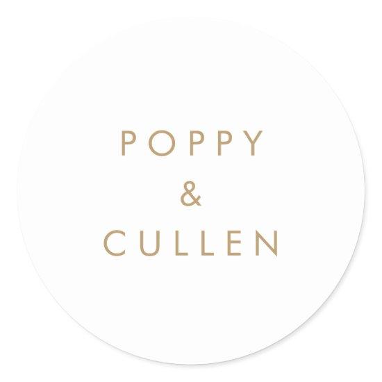 Chic Gold Typography Wedding Envelope Seals
