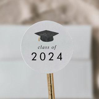 Chic Grad Cap Class of 2024 Graduation Sticker