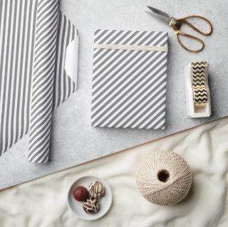 Chic Gray And White Diagonal Stripes Pattern