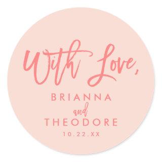Chic Hand Lettered Wedding With Love Favor Label