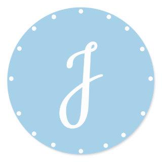Chic Initial Light Blue Stickers