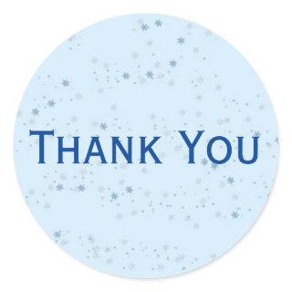 Chic Light Blue Speckled Thank You Sticker