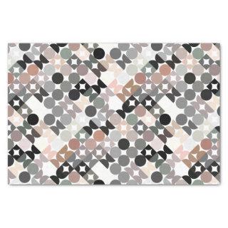 Chic Light Mauve Taupe Beige Gray Circles Pattern Tissue Paper
