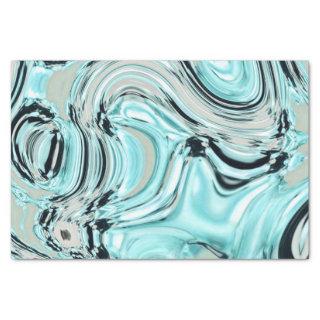 chic marble swirls mint ocean sea aqua blue waves tissue paper