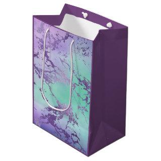 Chic Marble | Violet Lavender Purple Mint Green Medium Gift Bag