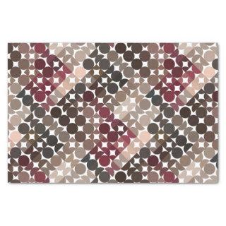 Chic Mauve Taupe Beige Maroon Red Circles Pattern Tissue Paper