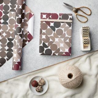 Chic Mauve Taupe Beige Maroon Red Circles Pattern